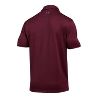 UNDER ARMOUR Men's Tech Polo in maroon - men's shirt - detail view