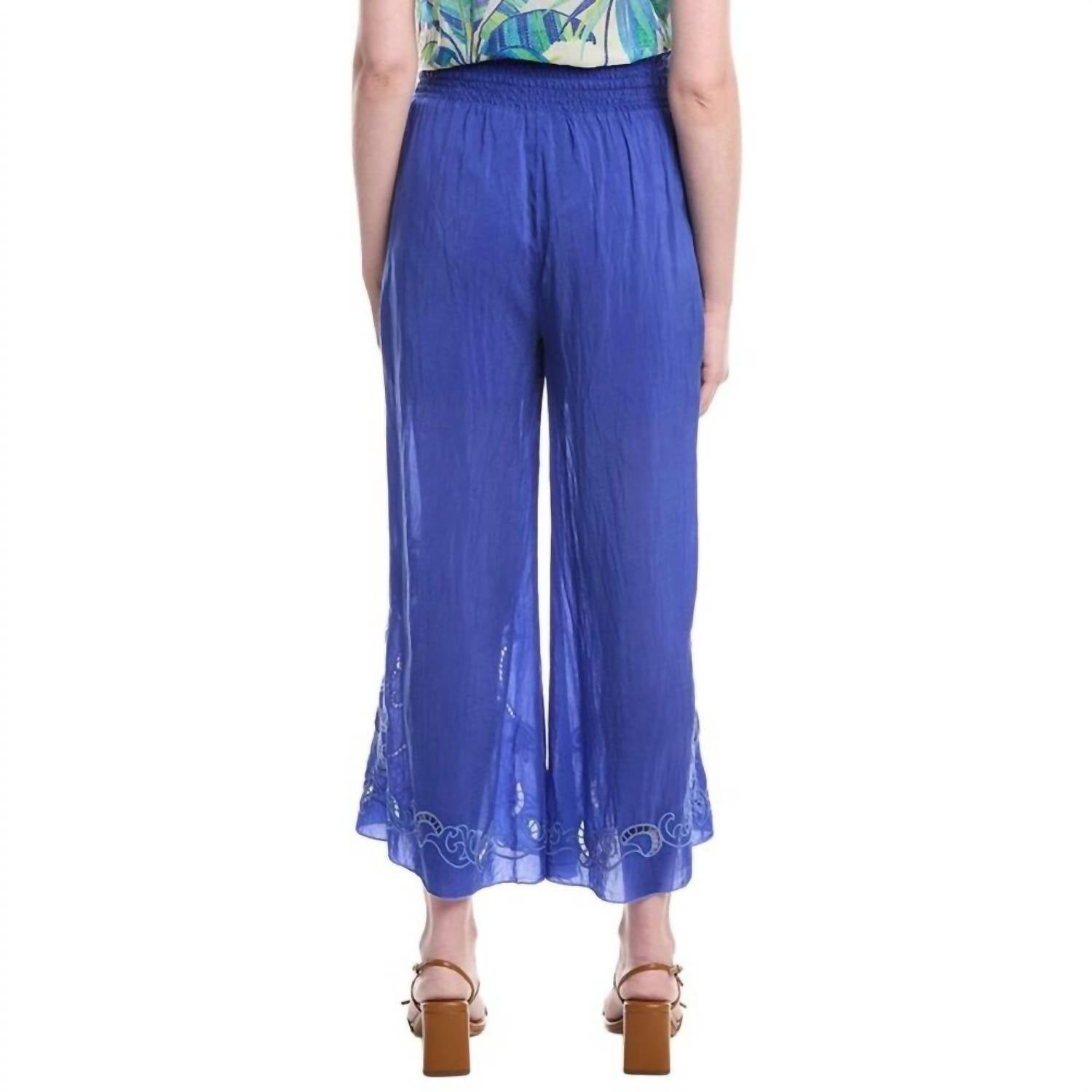 Johnny Was RACHEL PANT ROSEANN in bluing - women's pants - detail view
