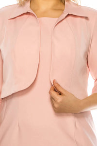 Maya Brooke - 3/4 Sleeve Jacket Dress 2 Piece Set