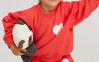 SPRWMN Kids Heart Sweatshirt in rouge - kids' shirt - detail view