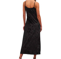 Z Supply Women's Selina Crushed Velvet Midi Dress in black - women's dress - detail view