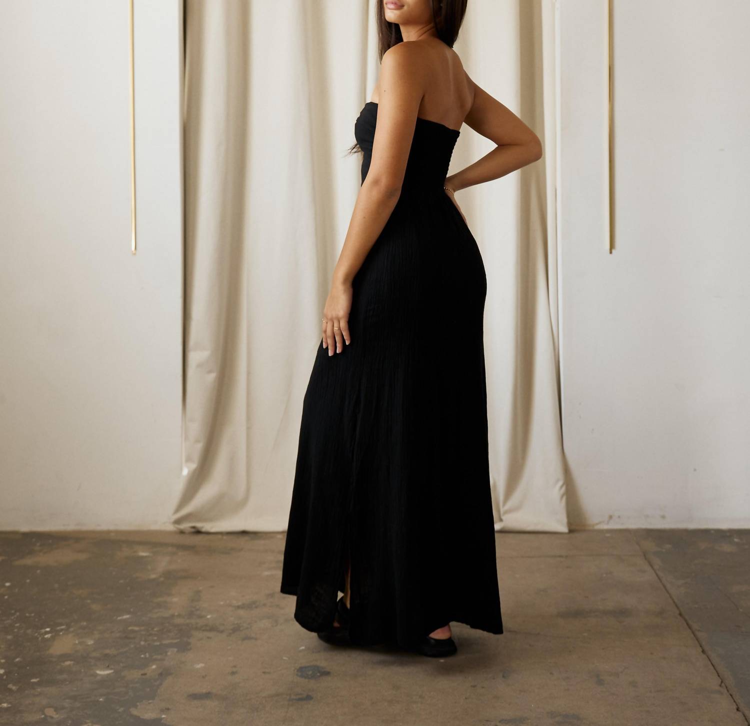 Blanco By Nature - Zuri Strapless Twist Front Long Dress