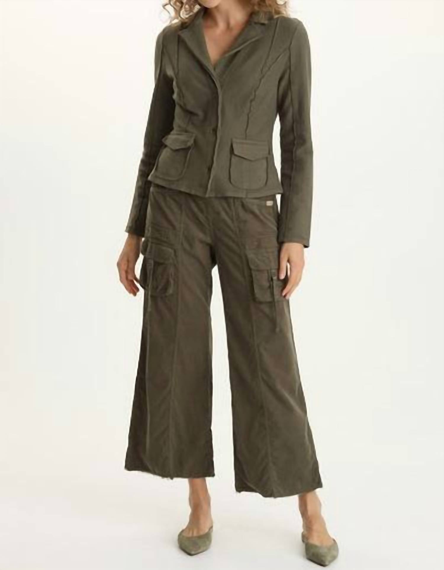 Xcvi - Fitted Twill Knit Stretch Blazer Jacket