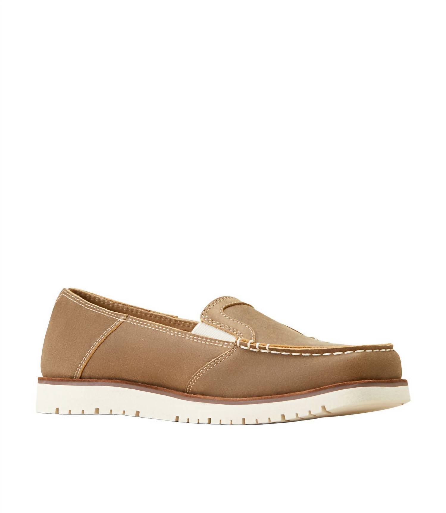 ARIAT Women's Cruiser Easy Flex Wide Square Toe Shoe in trusty brown - women's flats - detail view