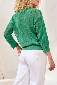 Tribal - Crochet Knit Crew Neck Sweater