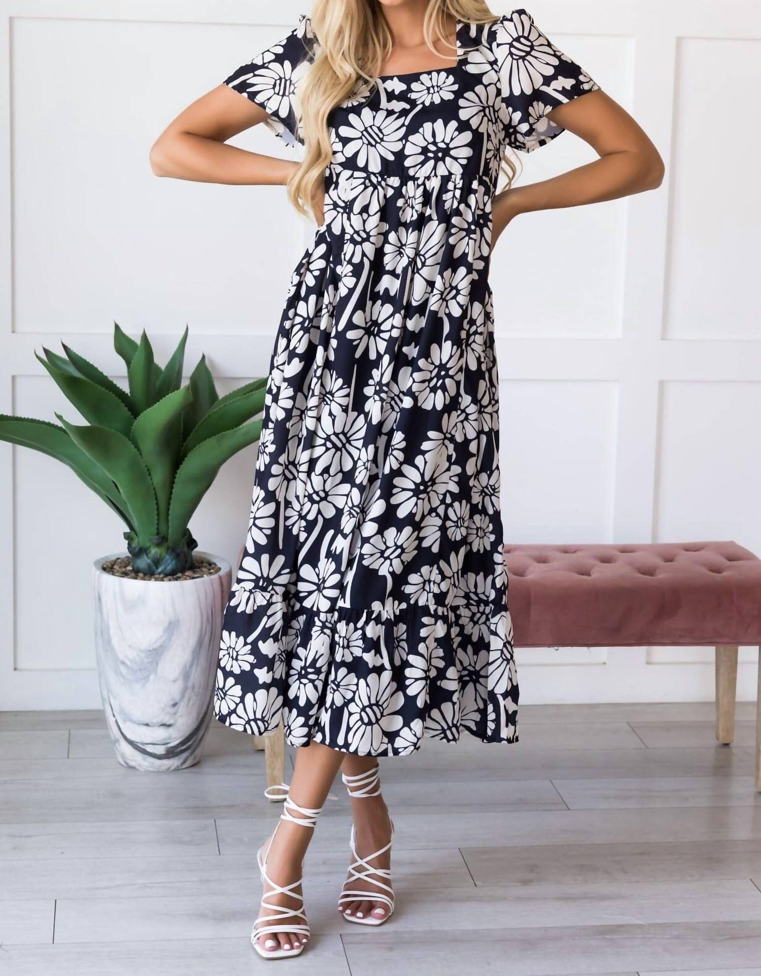 Mikarose - Wendy Squareneck Midi Dress