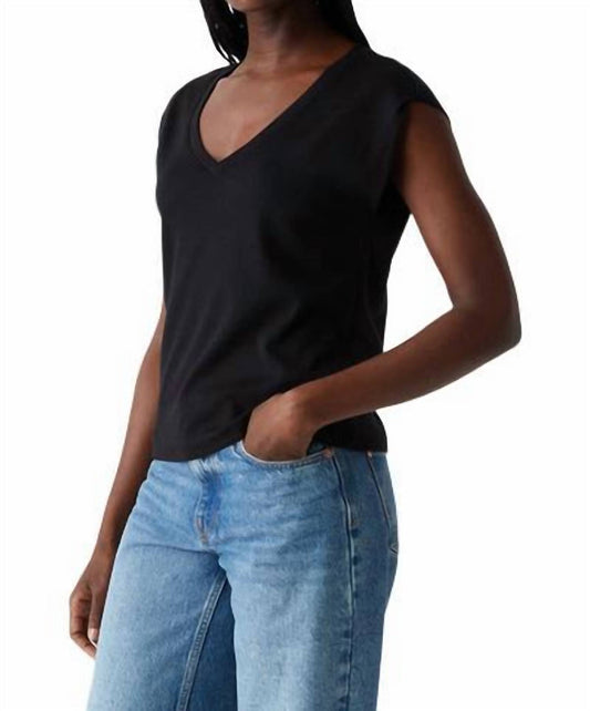 Michael Stars - Tati V-neck Power Shoulder Top