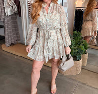 Fate Zoe Floral Mini Dress in taupe - women's dress - view 7
