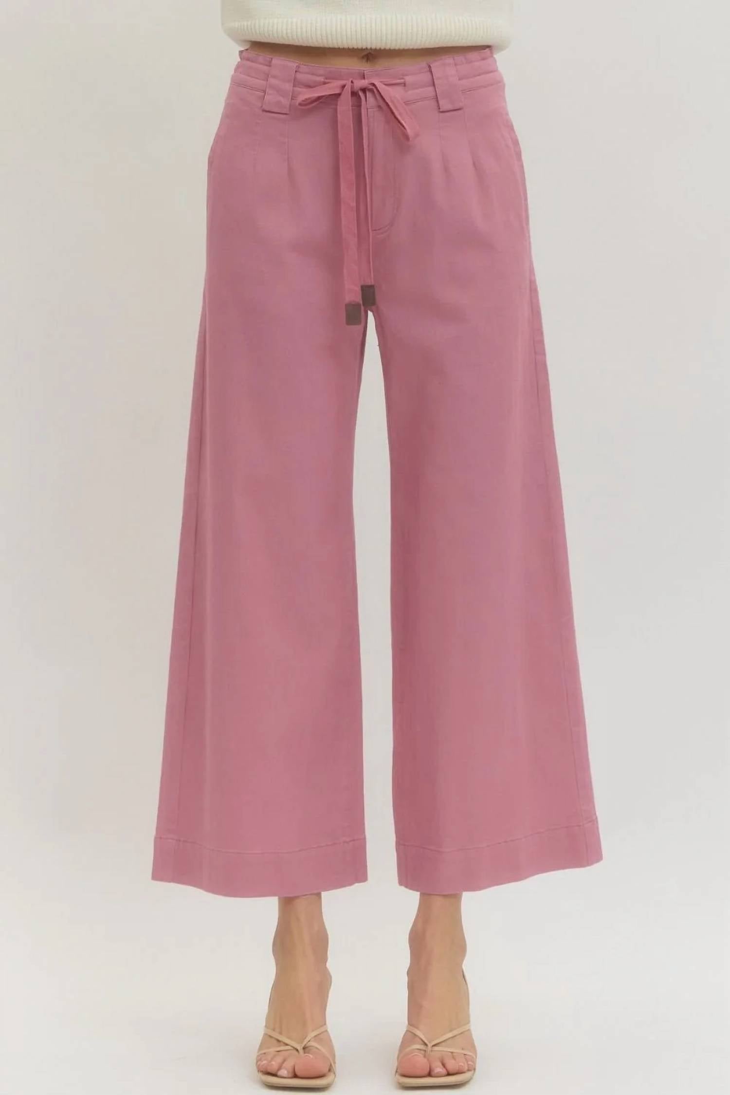 Entro - Wide Leg Tie Pants