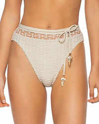 Isabella Rose Milan Bondi Bikini Bottom in beige - women's swimwear - alternate view