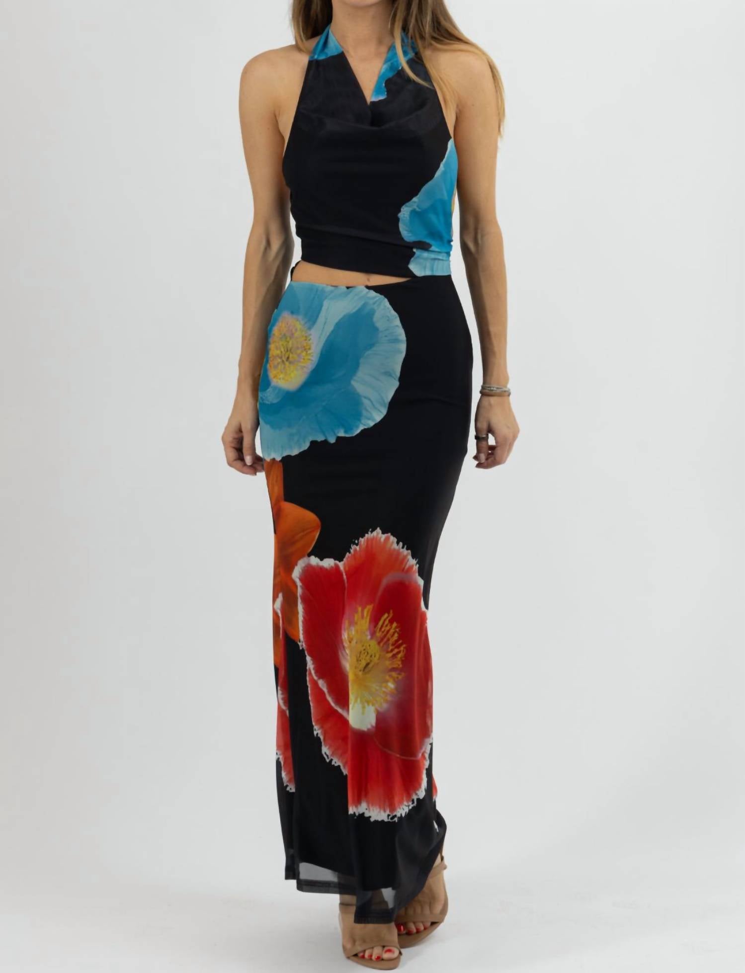 One & Only - EZZIE HALTER FLORAL DRESS