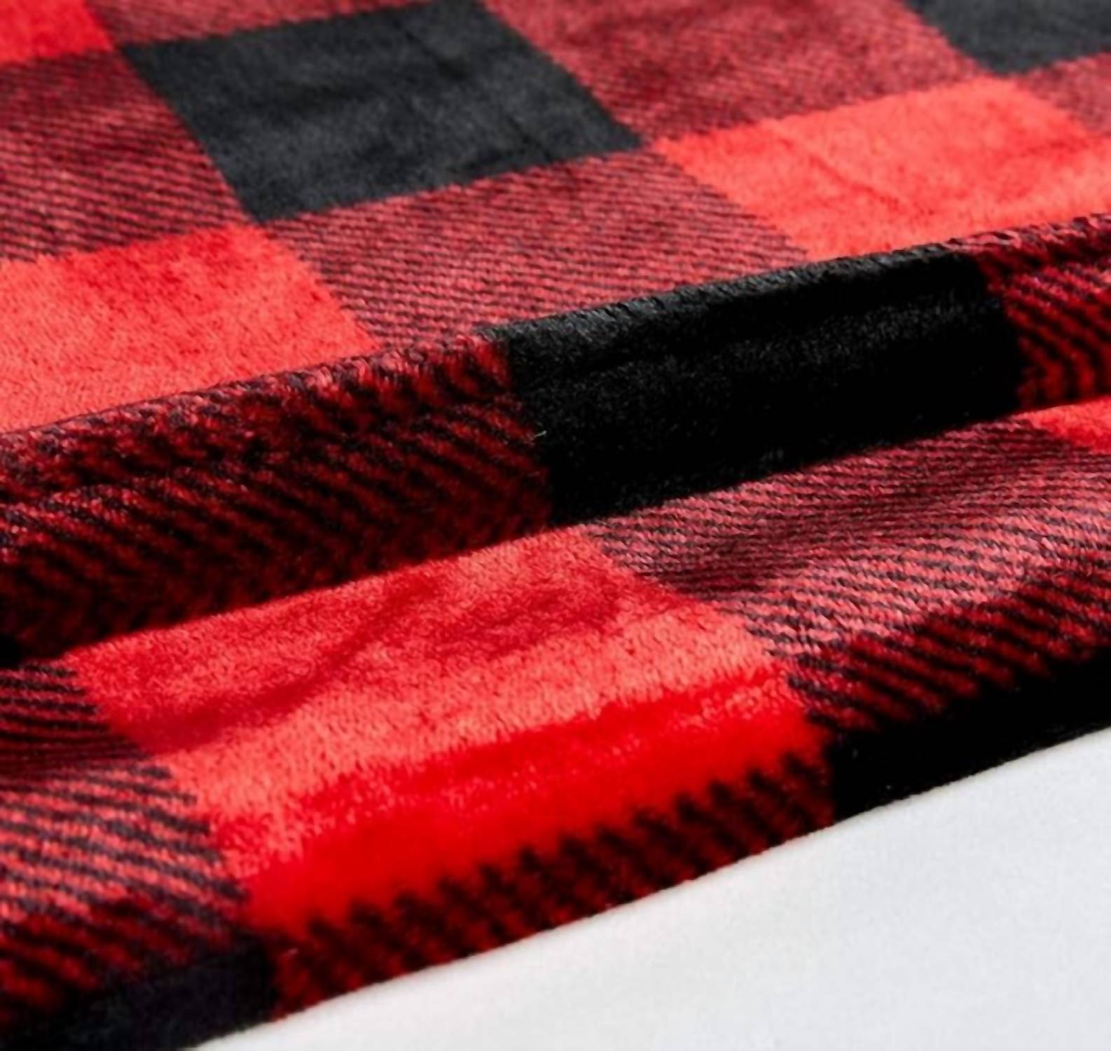 Pavilia - Buffalo Check Plaid Plush Fleece Blanket Throw