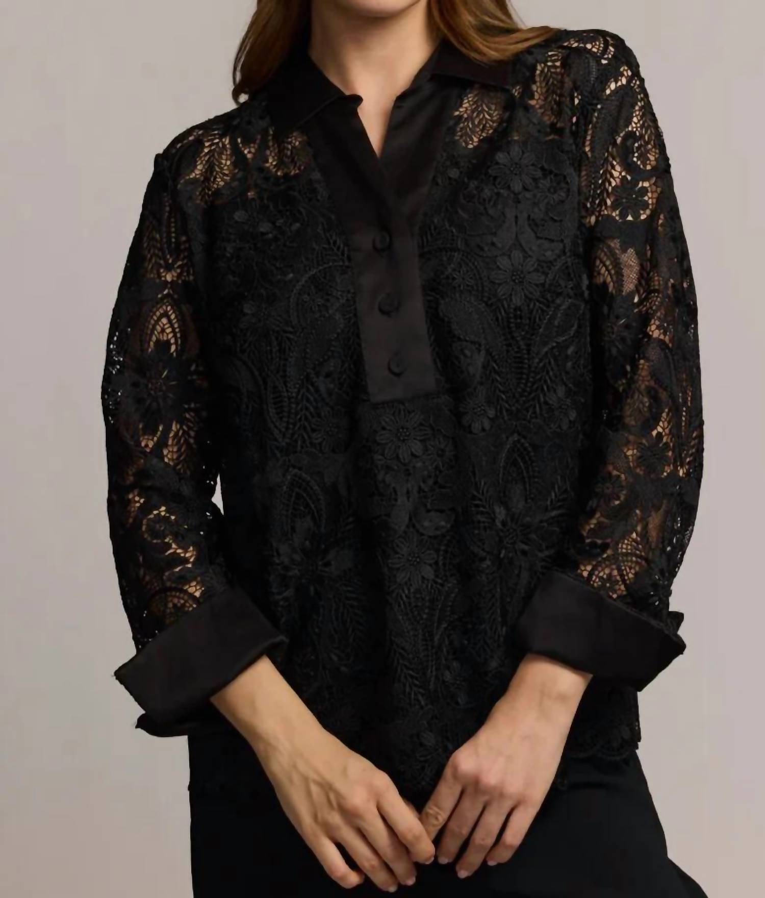 Hinson Wu - Aileen 3/4 Sleeve Lace Shirt