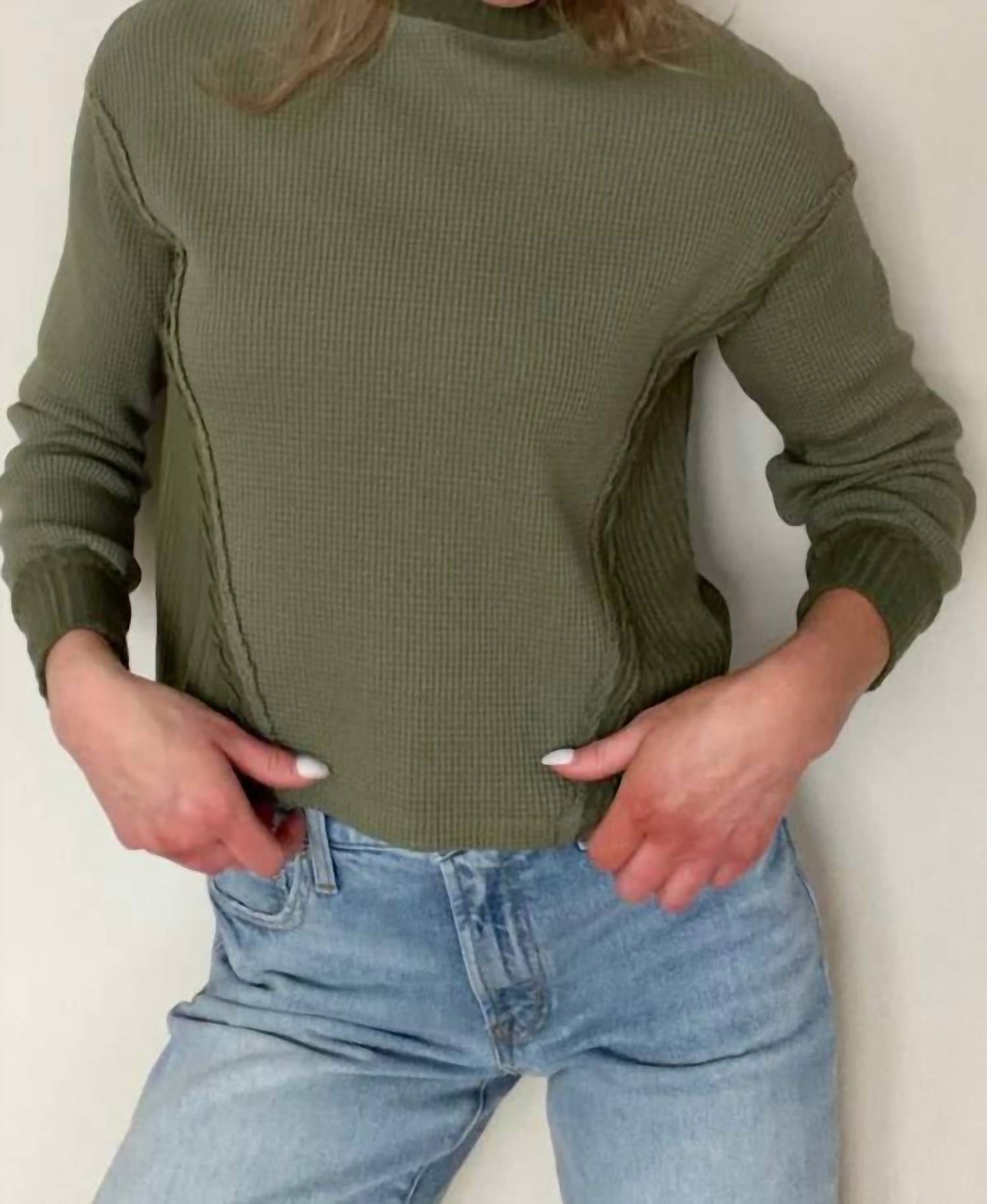 Red Haute - Bonnie Boxy Waffle Top
