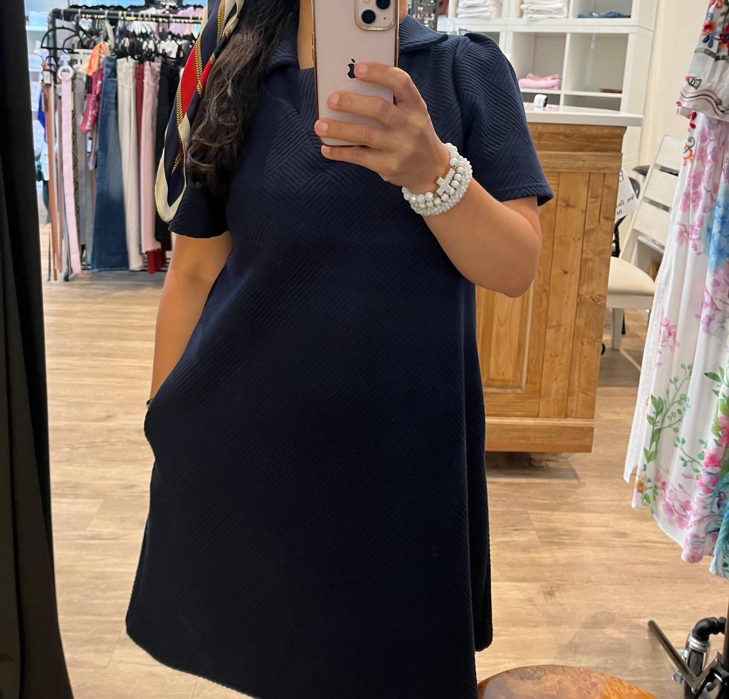 See And Be Seen - Elaina Short Sleeve Textured Dress