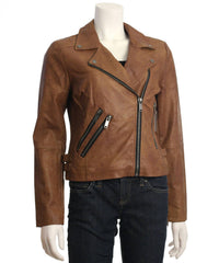 Latte Black - Faux Leather Moto Jacket