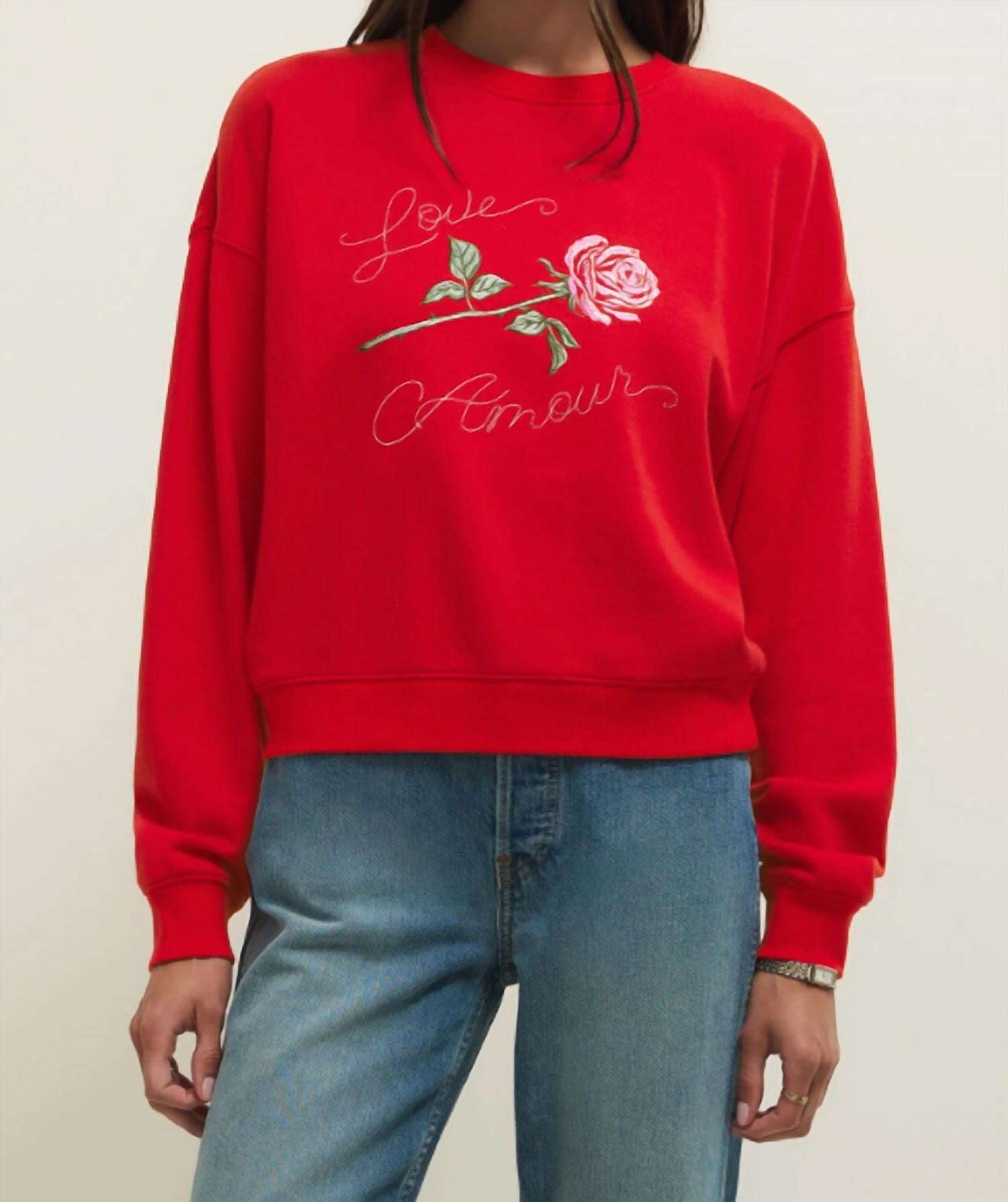 Z Supply First Date Sweatshirt in red 1 - women's sweater