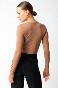 Ribbed Fitted Long Sleeve Top