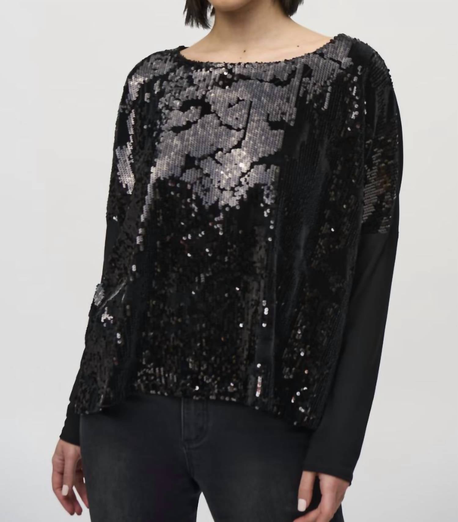 Joseph Ribkoff - Relaxed Fit Sequins Top
