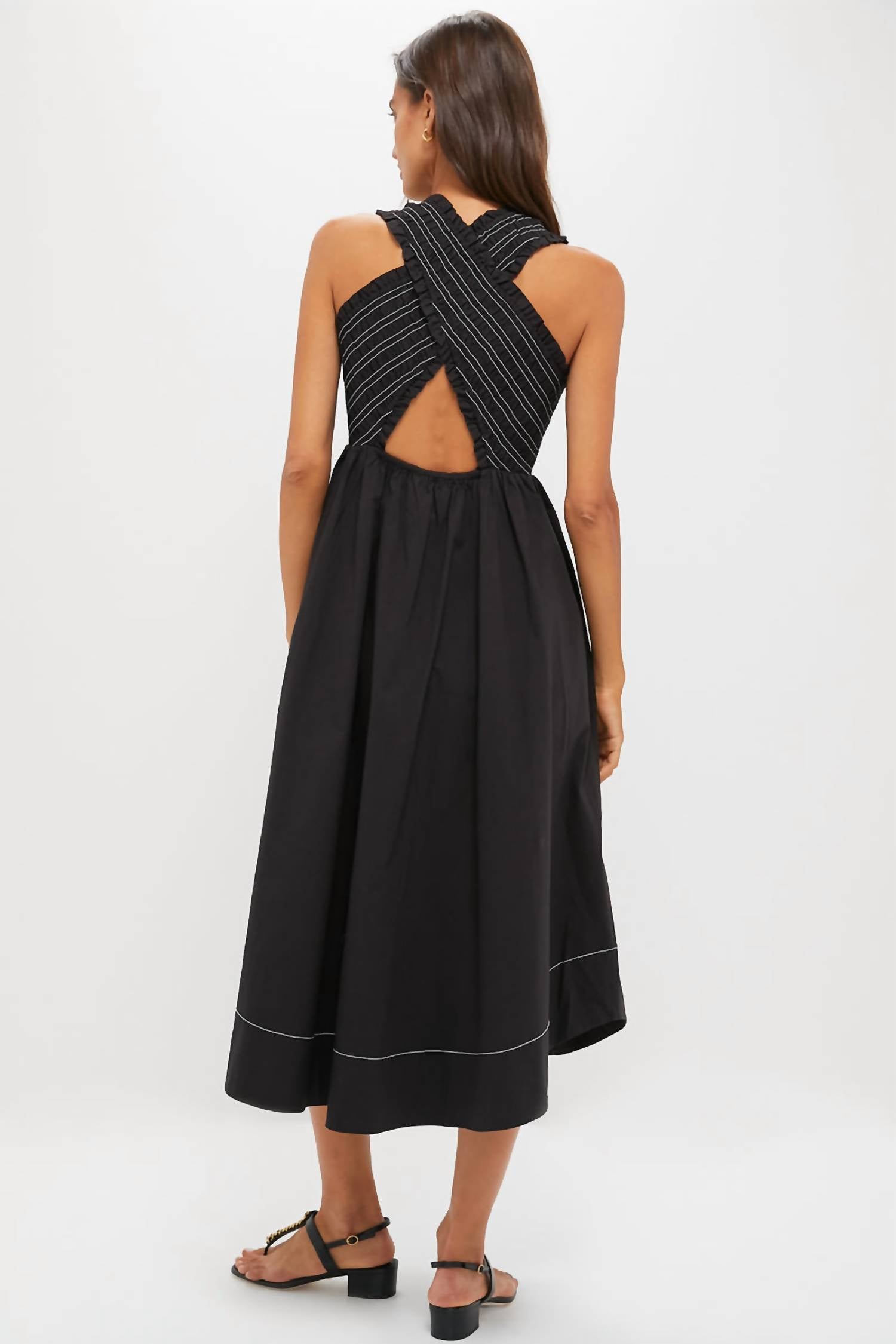 Ganni - Stretch Cotton Smock Midi Dress