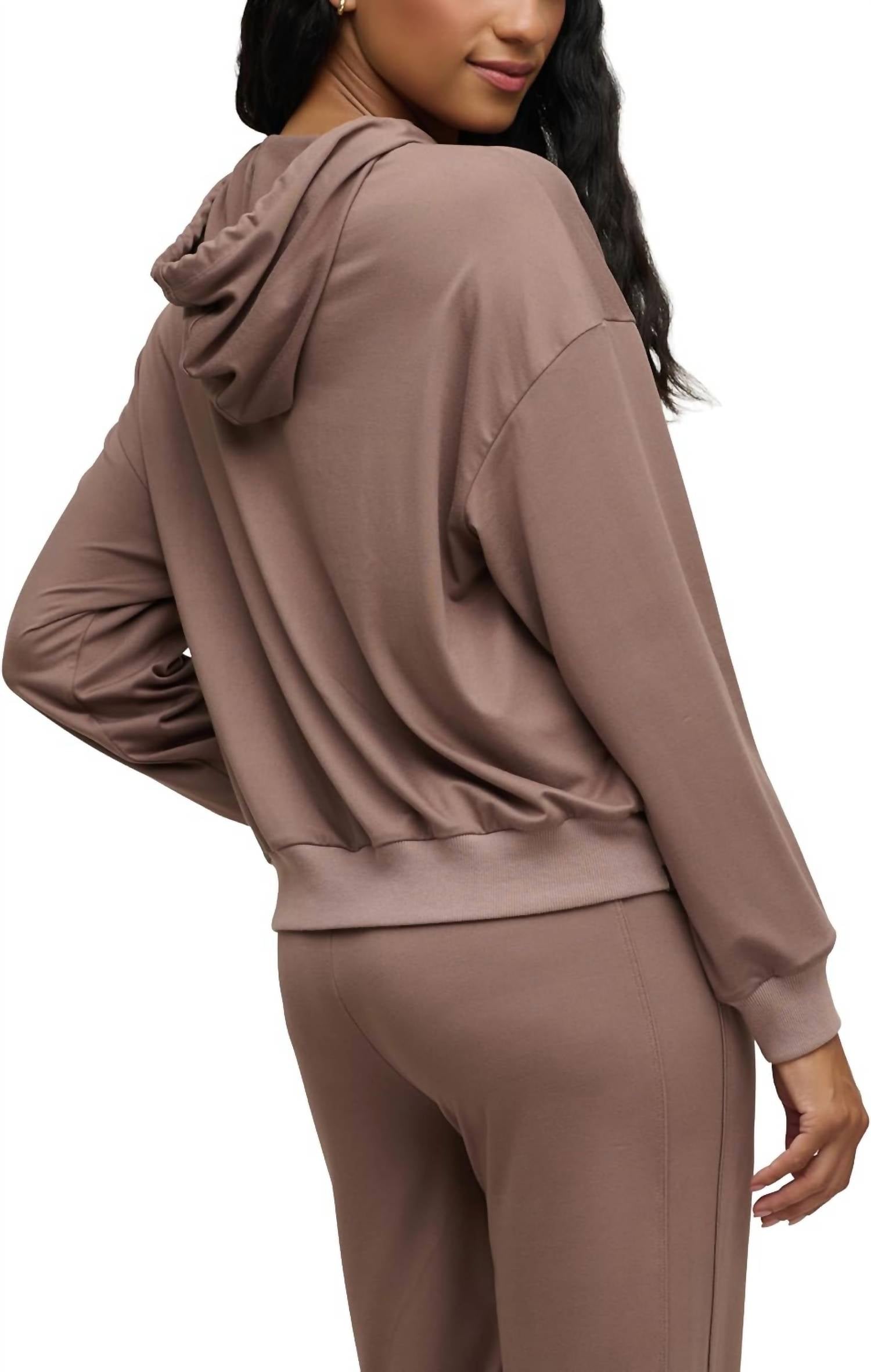 BAREFOOT DREAMS Butterchic Hoodie in beige - women's top - alternate view
