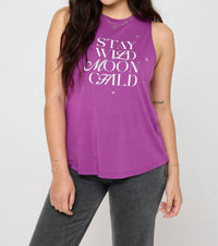 SPIRITUAL GANGSTER Wild Moon Jade Muscle Tank in electric amethyst - women's shirt