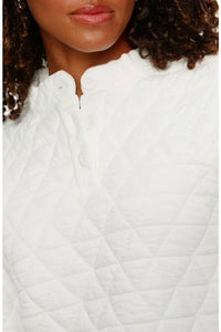 Sanctuary - Quilted Button Up Popover Sweatshirt