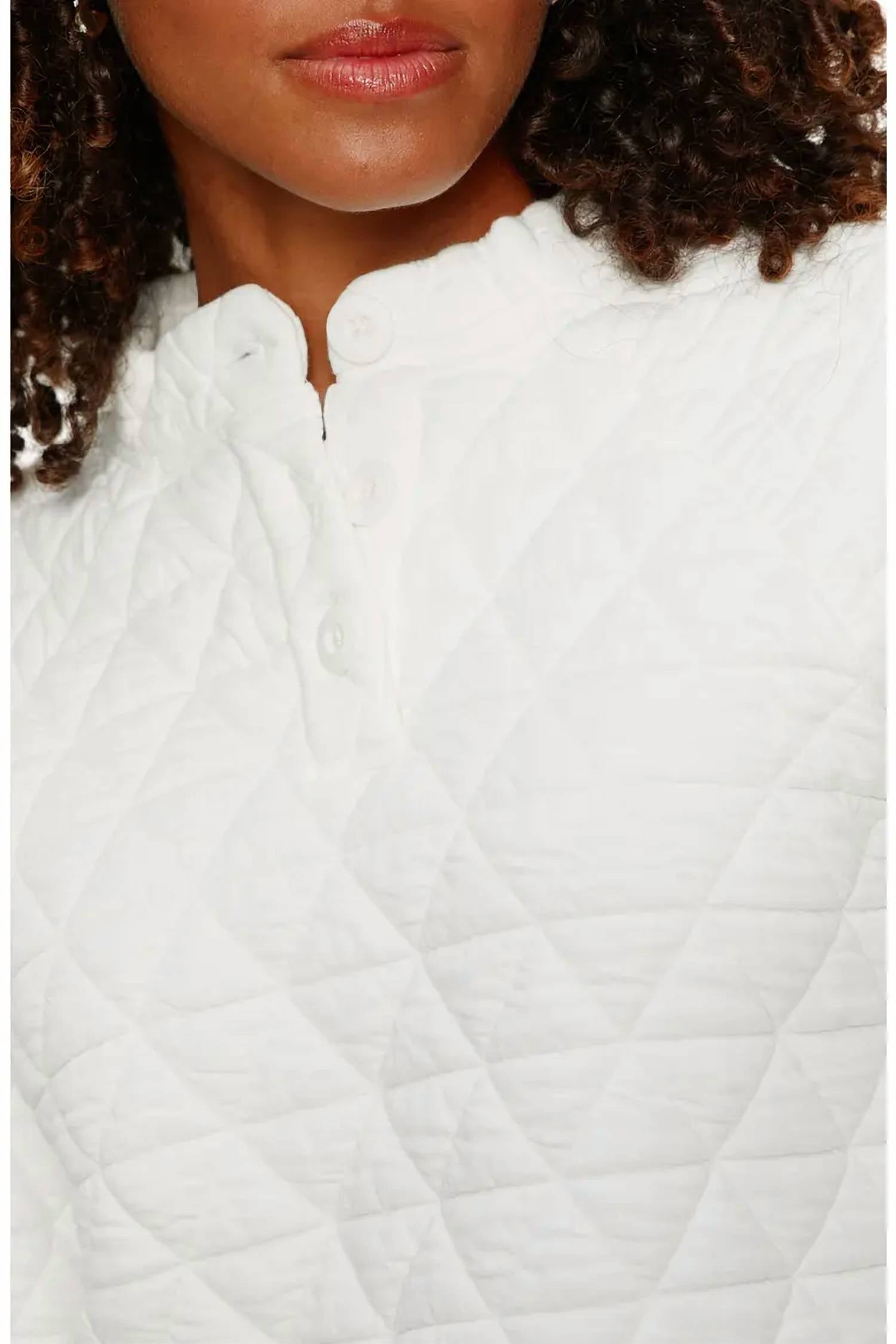 Sanctuary - Quilted Button Up Popover Sweatshirt