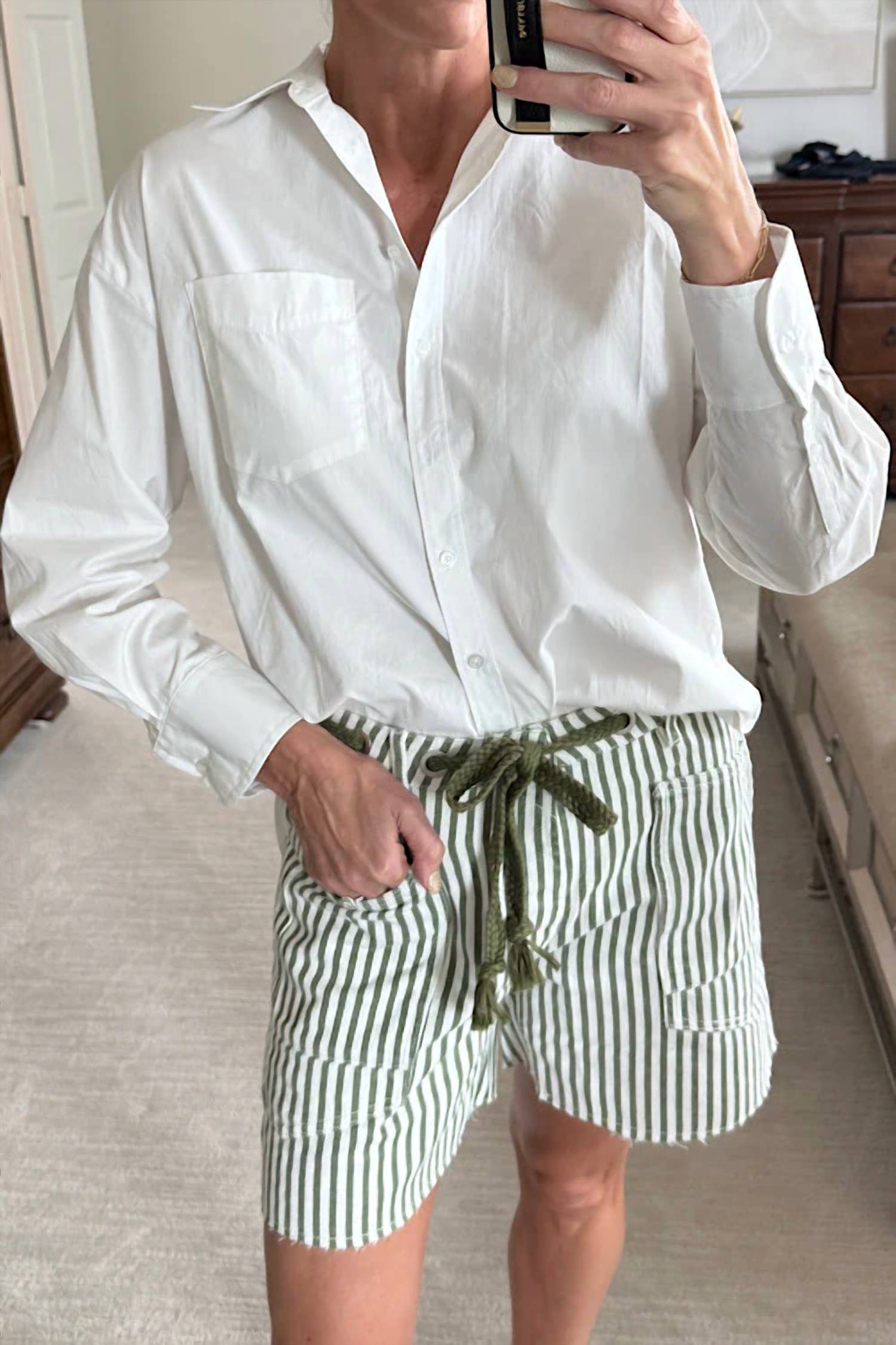 Aaron & Amber - Drawstring Stripe Shorts