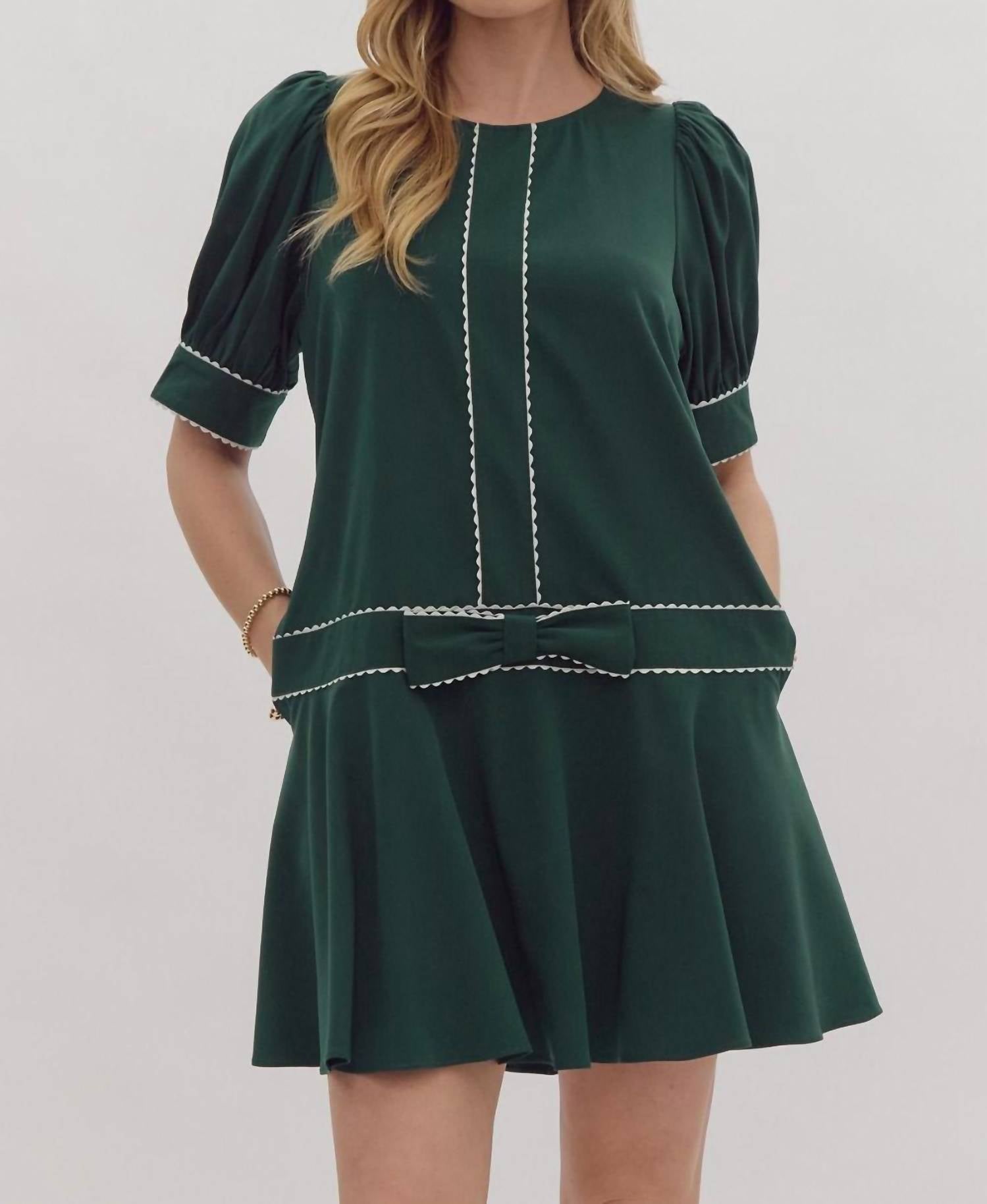 entro Ivy Mini Dress in green - women's dress - view 4