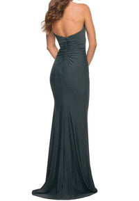 La Femme - Strapless Sweetheart Jersey Prom Gown
