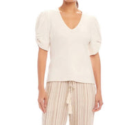 Karen Kane - Rayne Ribbed Twist Sleeve V-neck Top