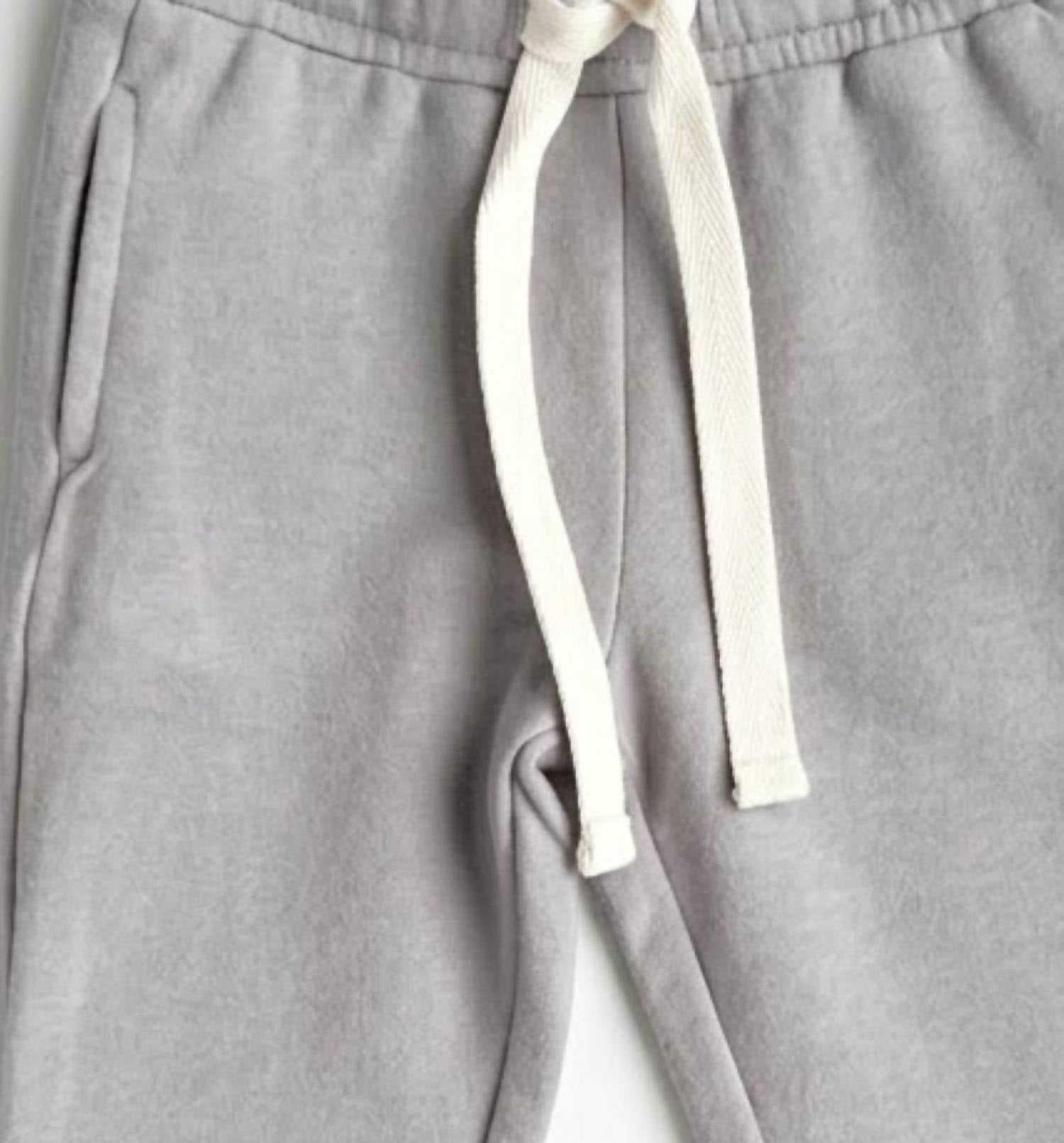 babysprouts Kid's Drawstring Jogger in gray wash - kids' joggers - detail view