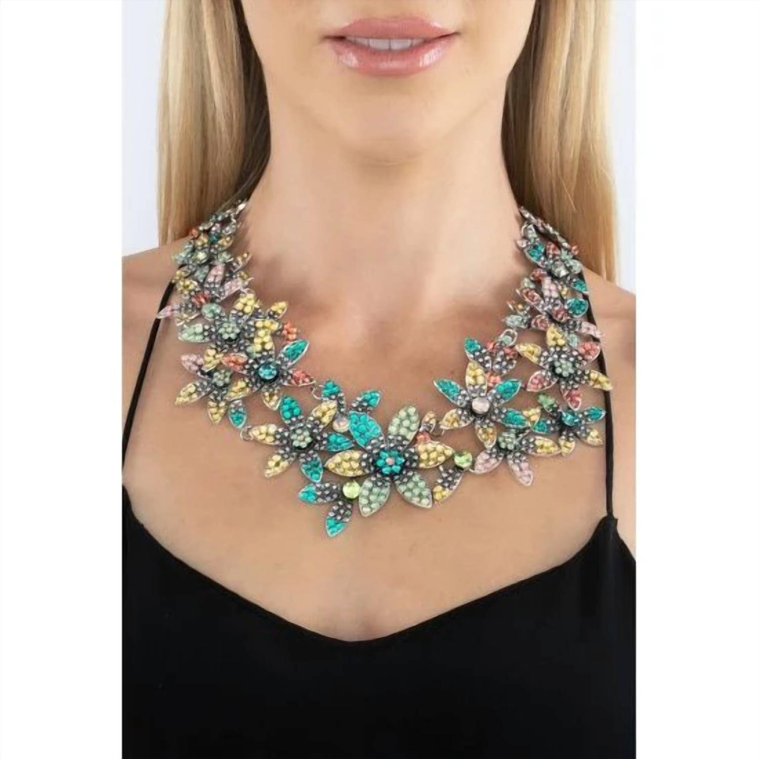 Eye Candy Los Angeles - Summer Bloom Crystal Statement Necklace