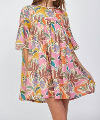 Fate Aria Mini Dress in multi - women's dress - detail view