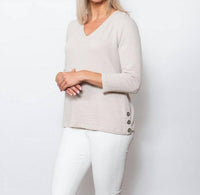 Sno Skins - Seersucker Knit V-neck Top