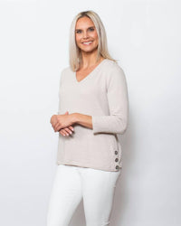Sno Skins - Seersucker Knit V-neck Top