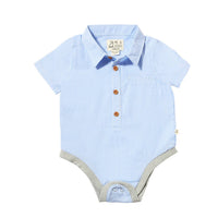Me & Henry - Boy's Helford Micro Plaid Onesie