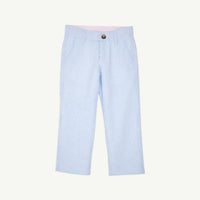 The Beaufort Bonnet Company Boys Prep School Pants in breakers blue seersucker - kids' item - detail view