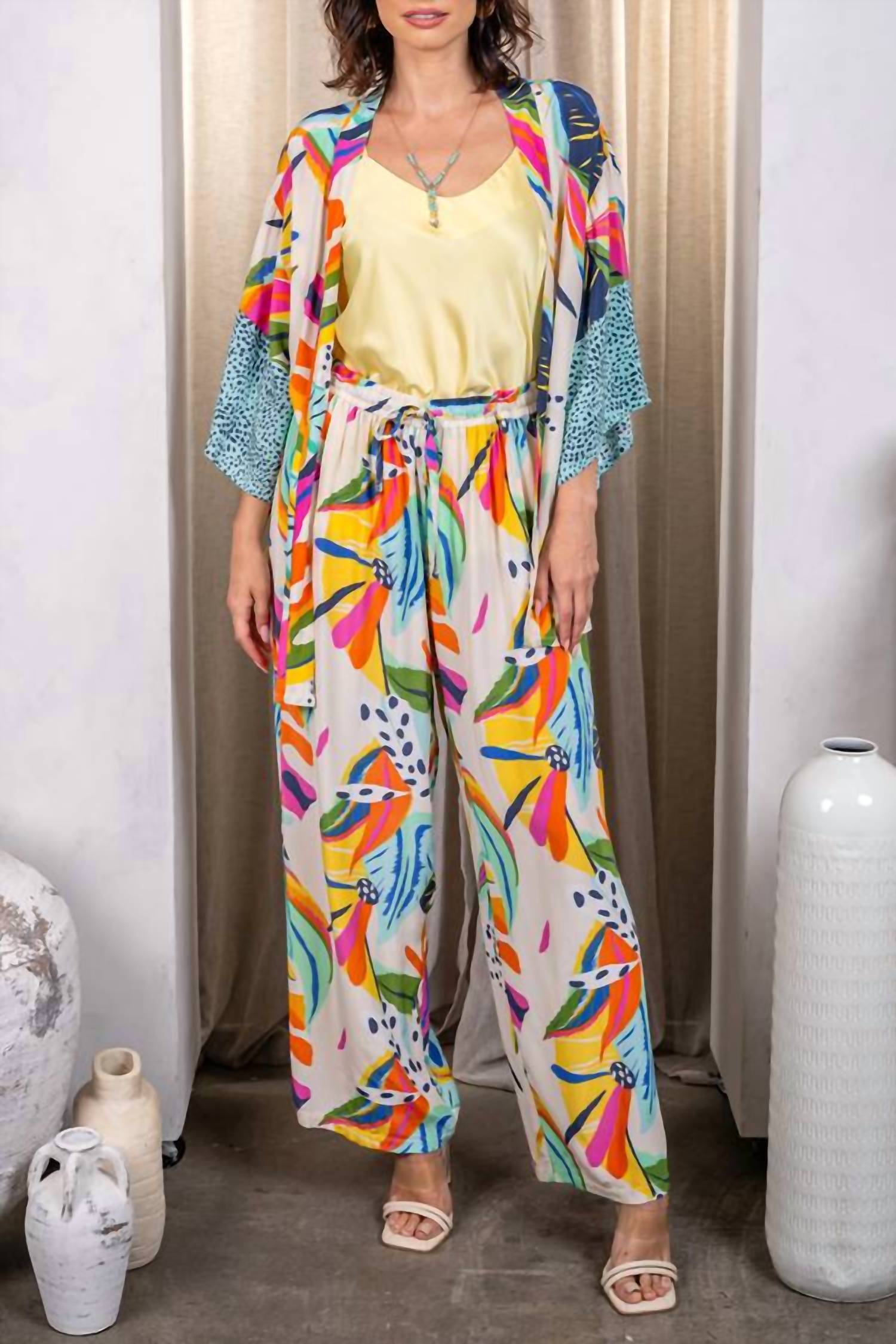 Paparazzi - Woven Mixed Print Pull-on Pant