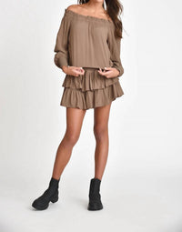 Muche & Muchette Tayna Off The Shoulder Top in khaki - women's blouse
