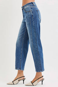 RISEN Downtown Darling High Rise Straight Leg Crop Jeans in medium wash - women's jeans - view 4