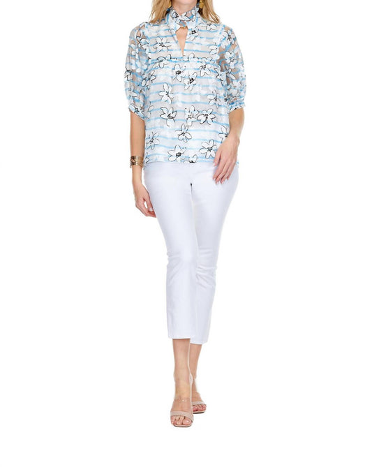 Jade - High neck puff sleeve top