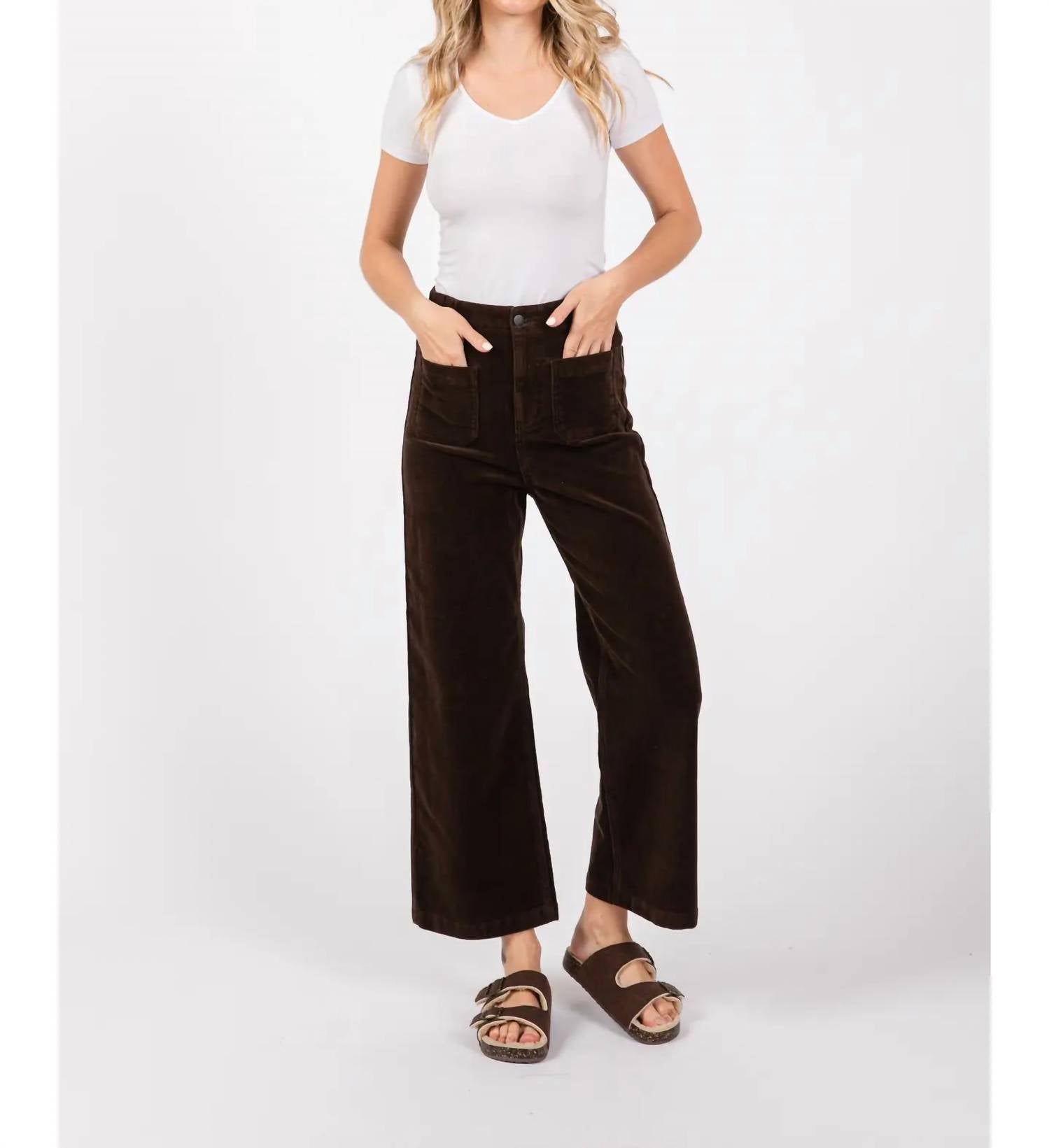 Letter To Juliet - Patch Pocket Corduroy Culottes