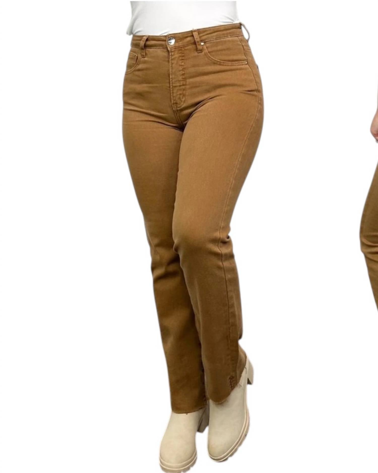 Risen - Belle High-rise Raw Hem Straight Leg Jeans