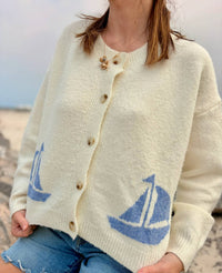 Urban Daizy - Women's The Jekyll Sailboat Cardigan