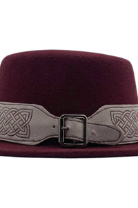 Nf - Women's Woolen Belted Fedora Hat