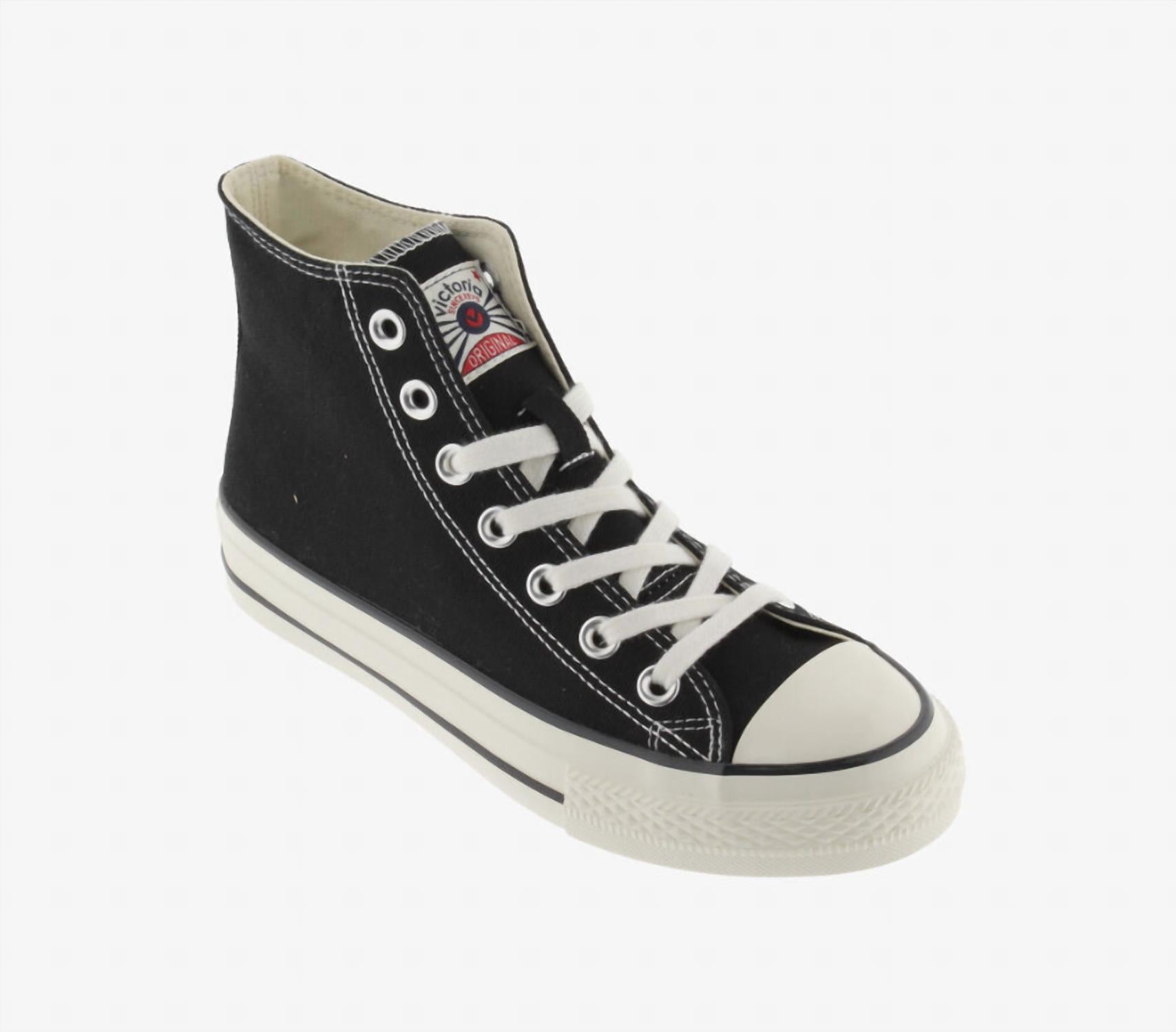 VICTORIA Women's Tribu Brillo Canvas Mid Boot Sneakers in negro - women's sneaker