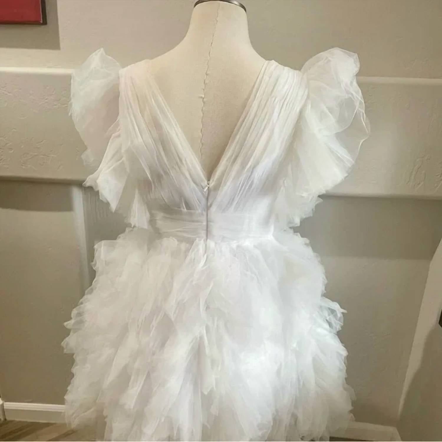 Mac Duggal - Ruffled Tulle Cocktail Dress
