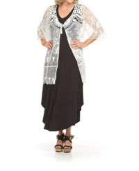 Papillon - Embroidered Mesh Cover Up With Tie